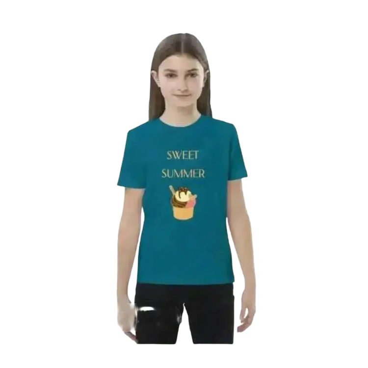 Sommerliches unisex Grafik-T-Shirt für Kinder, Kurzarm, Rundhals, bequem und stilvoll für 3-14 Jahre, von BUYATHOME24
