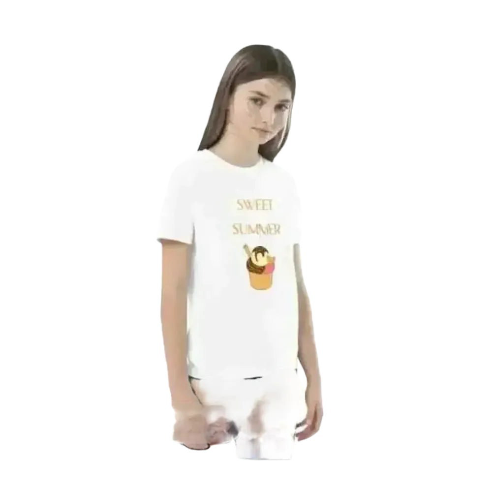 Kindershirt für Mädchen, Sommer Rundhals, Kurzarm, grafisches Unisex T-Shirt, 3-14 Jahre, bequem und stylish