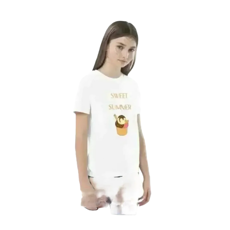 Kindershirt für Mädchen, Sommer Rundhals, Kurzarm, grafisches Unisex T-Shirt, 3-14 Jahre, bequem und stylish