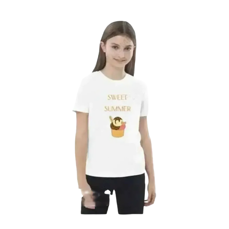 Buntes Sommer Rundhalsshirt mit Grafiken für Mädchen und Jungen 3-14 Jahre, bequemes Unisex T-Shirt von BUYATHOME24
