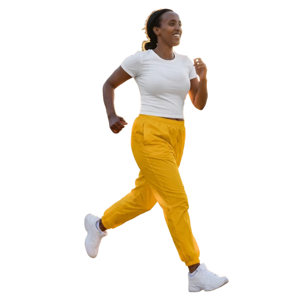 Sonnengelbe Unisex Trainingshose von BUYATHOME24, wasserabweisend mit Mesh-Futter, sportliche Sporthose in XS bis 3XL