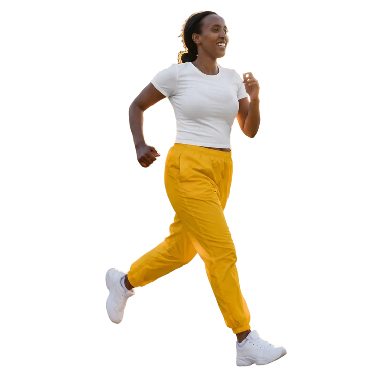 Sonnengelbe Unisex Trainingshose von BUYATHOME24, wasserabweisend mit Mesh-Futter, sportliche Sporthose in XS bis 3XL