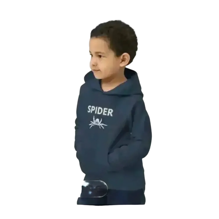 Grafik Unisex Kinder Hoodie mit Spinnen-Design, doppellagig, für 4-12 Jahre, bequemer Halloween Kapuzenpullover