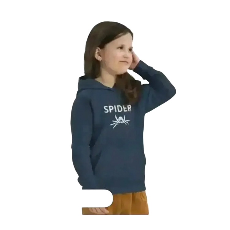 Kinder Hoodie mit Spinnen Motiv, Baumwolle, unisex Halloween Kapuzenpullover für Mädchen und Jungen, 4-12 Jahre