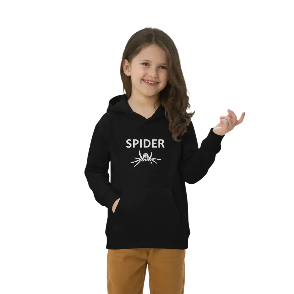 Kinder Hoodie mit Spinnen Motiv, Halloween Unisex Kapuzenpullover für Kinder 4-12 Jahre, bequemer Grafik Hoodie von BUYATHOME24