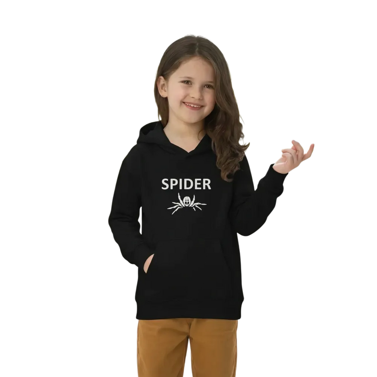 Kinder Hoodie mit Spinnen Motiv, Halloween Unisex Kapuzenpullover für Kinder 4-12 Jahre, bequemer Grafik Hoodie von BUYATHOME24
