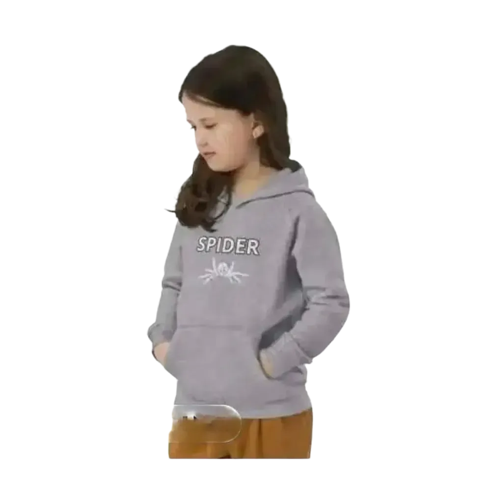 Kinderhoodie mit Spinnen-Motiv aus Baumwolle, Unisex Halloween Kapuzenpullover für Mädchen und Jungen, 4-12 Jahre