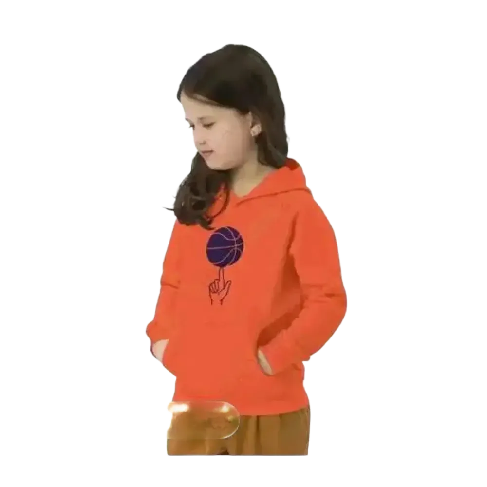 Grafik-Kapuzenpullover für Kinder, unisex Basketball Hoodie aus Baumwolle, 4-12 Jahre, doppellagiges Design, bequem und sportlich