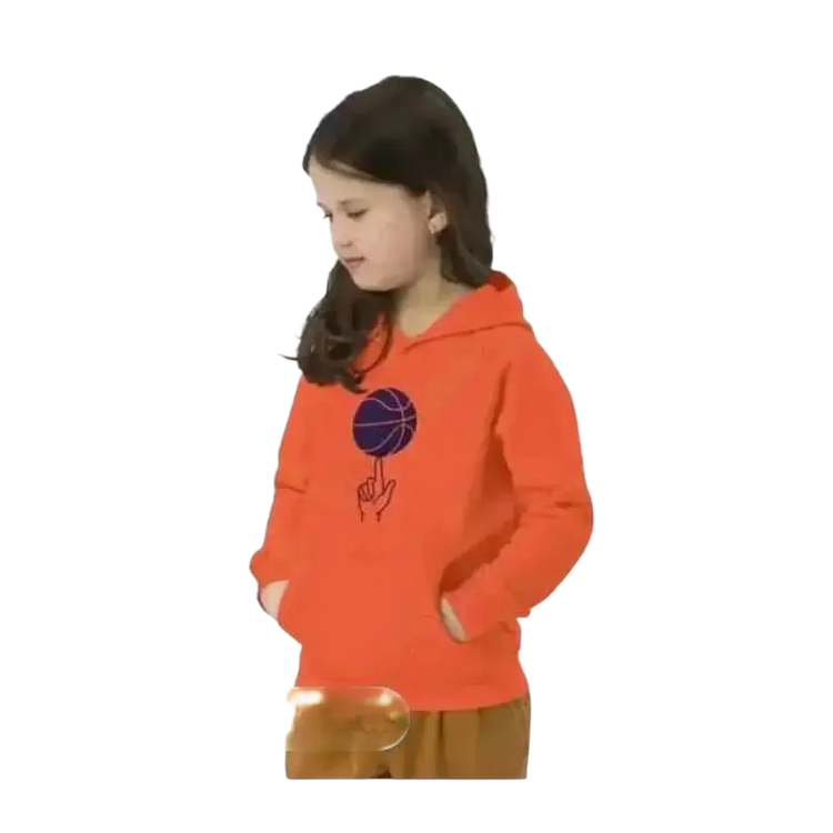 Grafik-Kapuzenpullover für Kinder, unisex Basketball Hoodie aus Baumwolle, 4-12 Jahre, doppellagiges Design, bequem und sportlich