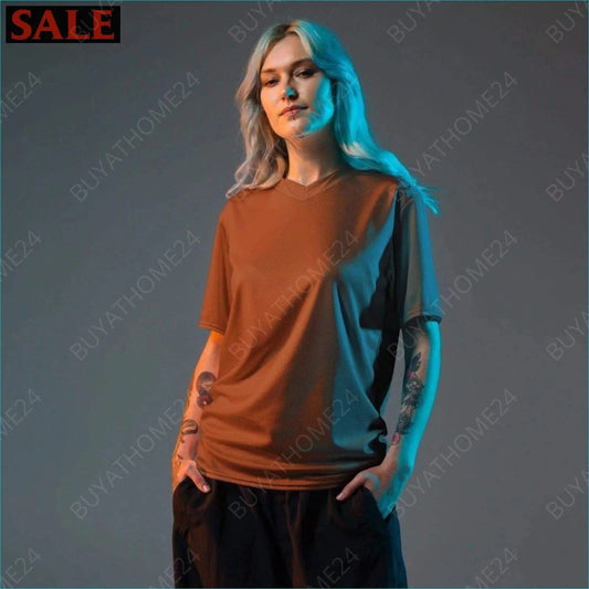 Damen Sport T-Shirt mit V-Ausschnitt 2XS-6XL - BUYATHOME24 - Textildruck - GERMANY - DAMENMODE, Sport T-Shirt mit V-Ausschnitt