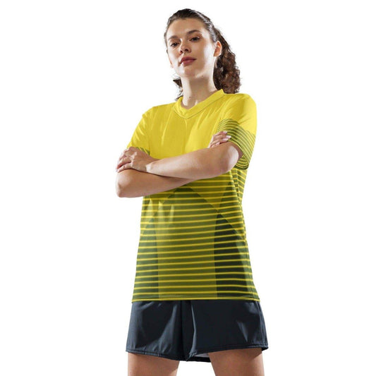 Unisex Fußball T-Shirt von BUYATHOME24 mit V-Ausschnitt, schnelltrocknend, in Größen 2XS bis 6XL, Damen-Sport-T-Shirt