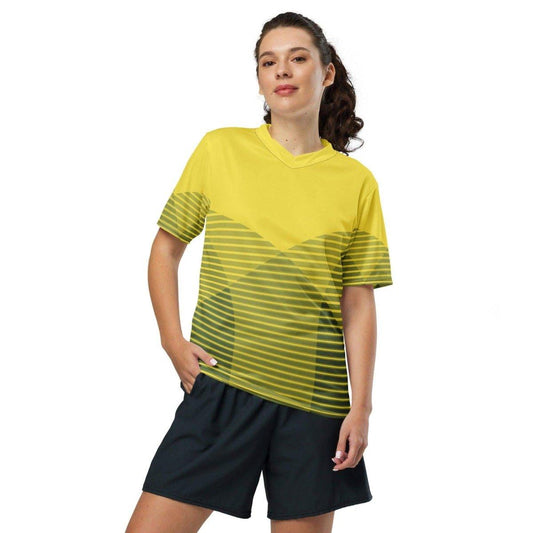 Unisex Fußball T-Shirt von BUYATHOME24 mit V-Ausschnitt, schnelltrocknend, in Größen 2XS bis 6XL, für Damen und Herren.