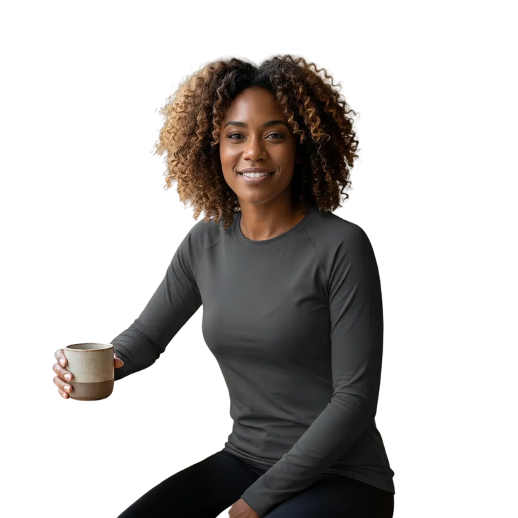 Enganliegendes Damen-Langarm-Sportshirt von BUYATHOME24, atmungsaktiv, in XS bis 3XL, ideal für sportliche Aktivitäten
