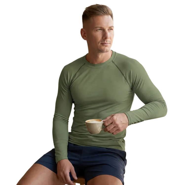 Herren Sportshirt mit UV-Schutz, langärmlig, aus Polyester, in XS bis 3XL, bequemes Fitness-Shirt von BUYATHOME24