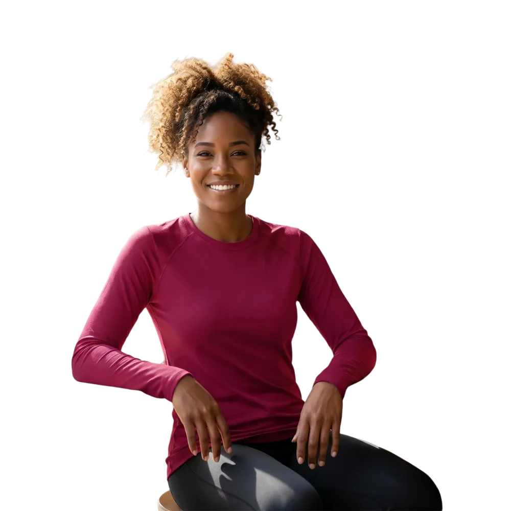 Damen Langarm-Sportshirt mit UV-Schutz und Stretchstoff in XS bis 3XL, bequemes T-Shirt für sportliche Aktivitäten