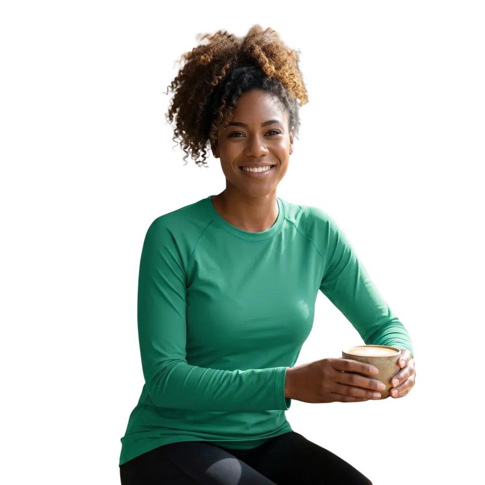 Damen Langarm Sportshirt von BUYATHOME24 mit Vier-Wege-Stretchstoff, in XS bis 3XL, bequemes Trainings-T-Shirt für Damen