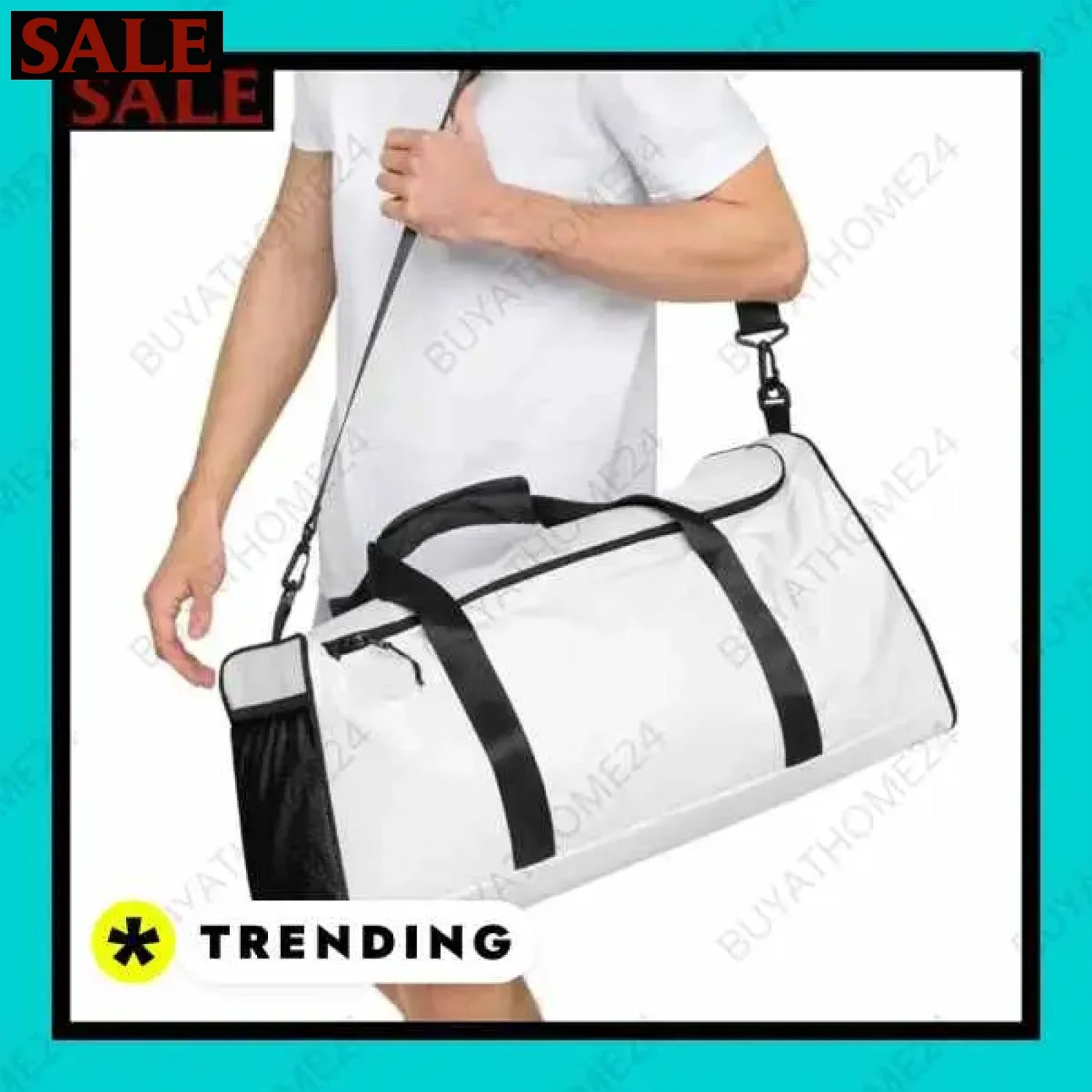 • Reisetasche & Fitnesstasche I Sporttasche 55 × 29 × 29cm  Textildruck BUYATHOME24, T-Shirts BUYATHOME24, Hoodies BUYATHOME24,  Hosen BUYATHOME24, Jacken BUYATHOME24, Schuhe BUYATHOME24