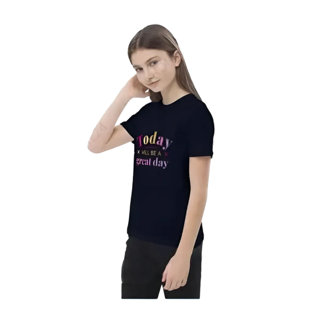 Grafik Unisex T-Shirt für Kinder, Kurzarm, personalisierbar, Mädchen, 3-14 Jahre, mit buntem Druck von BUYATHOME24