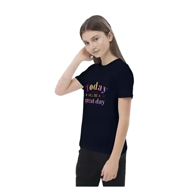 Grafik Unisex T-Shirt für Kinder, Kurzarm, personalisierbar, Mädchen, 3-14 Jahre, mit buntem Druck von BUYATHOME24