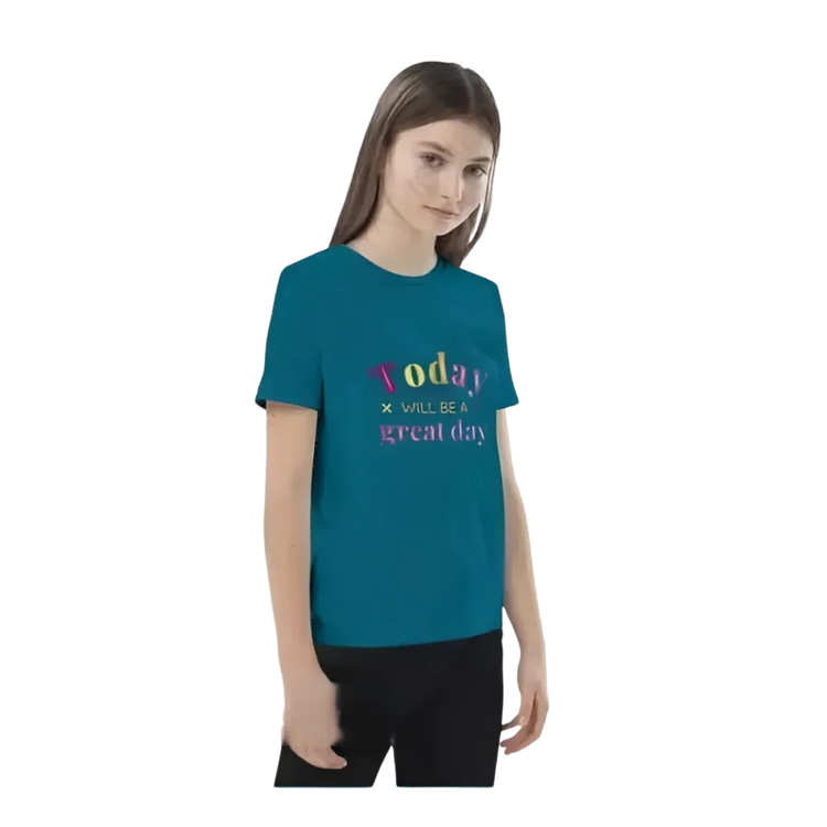 Grafik Unisex T-Shirt für Kinder 3-14 Jahre, kurzärmelig, personalisierbar, mit buntem Druck, von BUYATHOME24.