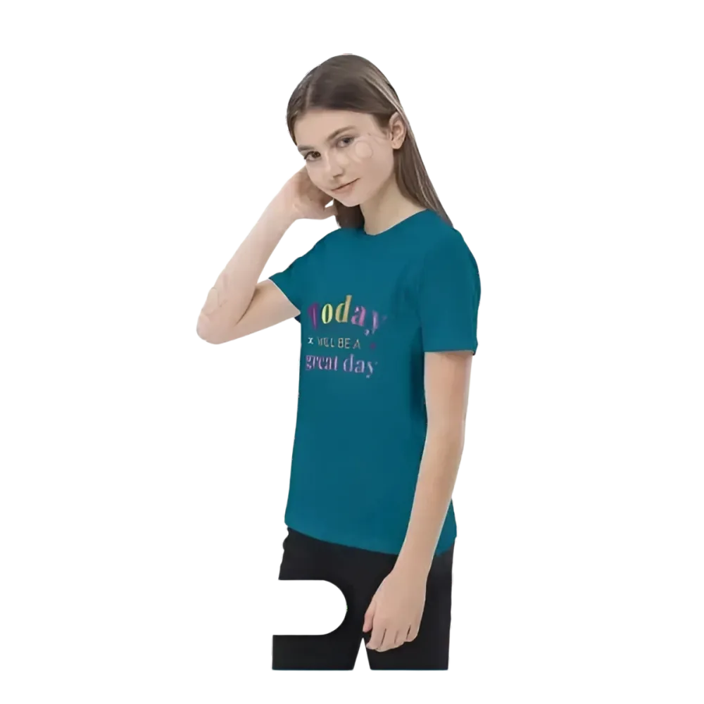 Grafik Unisex T-Shirt für Kinder 3-14 Jahre von BUYATHOME24, Kurzarm, personalisierbar, mit buntem Druck und Rundhalsausschnitt