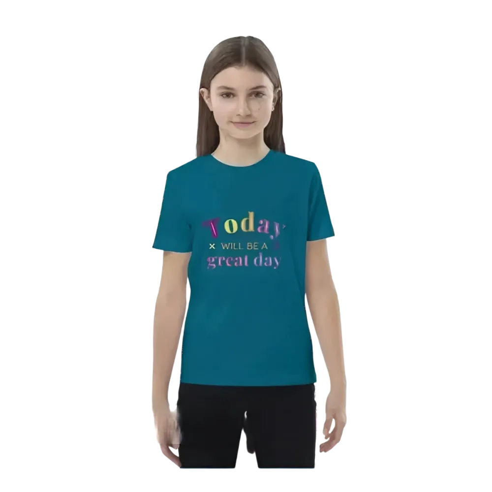 Grafik Unisex T-Shirt für Mädchen 3-14 Jahre mit Meeresdruck, personalisierbar, kurzärmlig, von BUYATHOME24