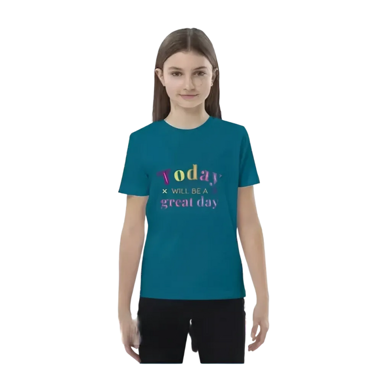 Grafik Unisex T-Shirt für Mädchen 3-14 Jahre mit Meeresdruck, personalisierbar, kurzärmlig, von BUYATHOME24