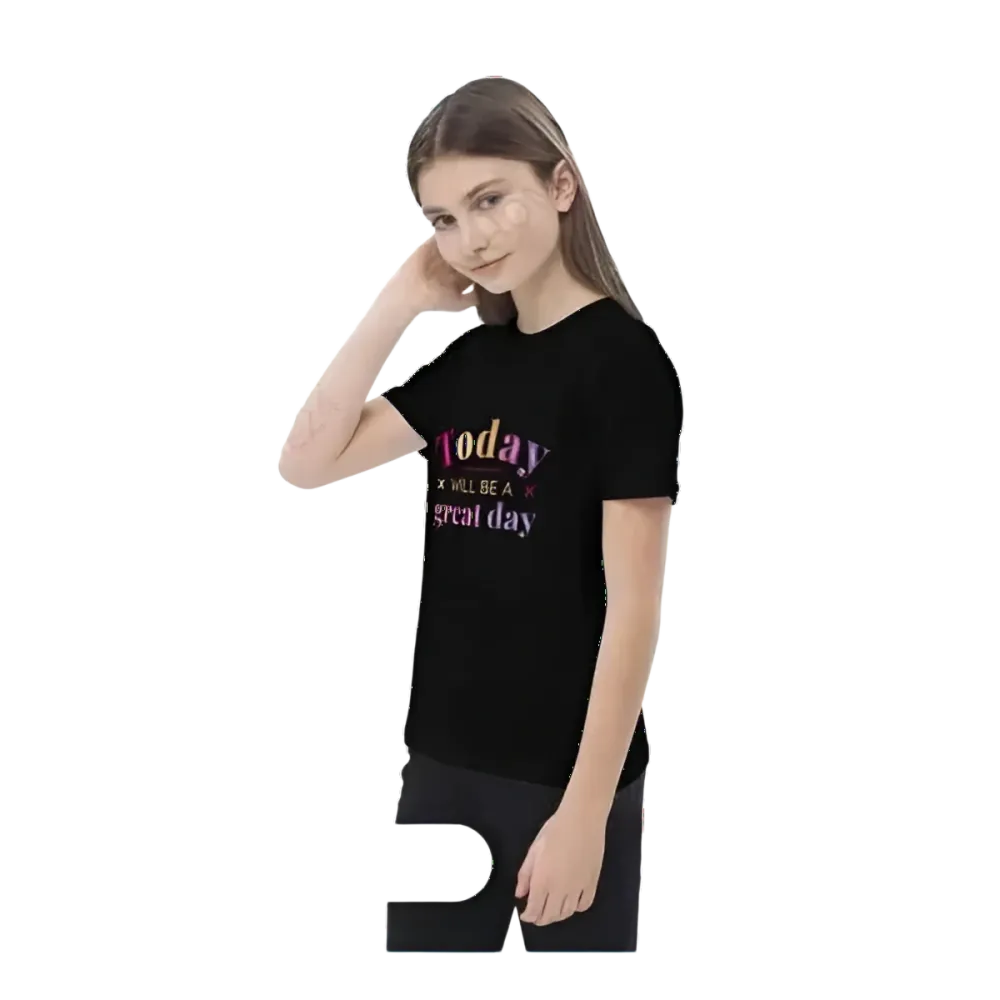 Grafik Unisex T-Shirt für Kinder 3-14 Jahre mit personalisiertem Spruch, Kurzarm, weiches Baumwollmaterial, von BUYATHOME24