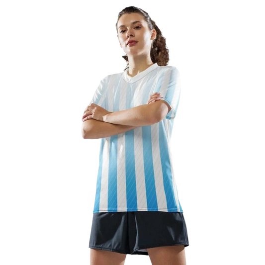 Unisex Fußball T-Shirt von BUYATHOME24 mit V-Ausschnitt, schnelltrocknend, in 2XS-6XL, bequemes Sportshirt für Damen und Herren
