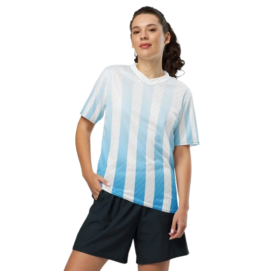 Unisex Fußball T-Shirt mit V-Ausschnitt von BUYATHOME24, schnelltrocknend, in 2XS-6XL, Damenmode, sportlich, bequem