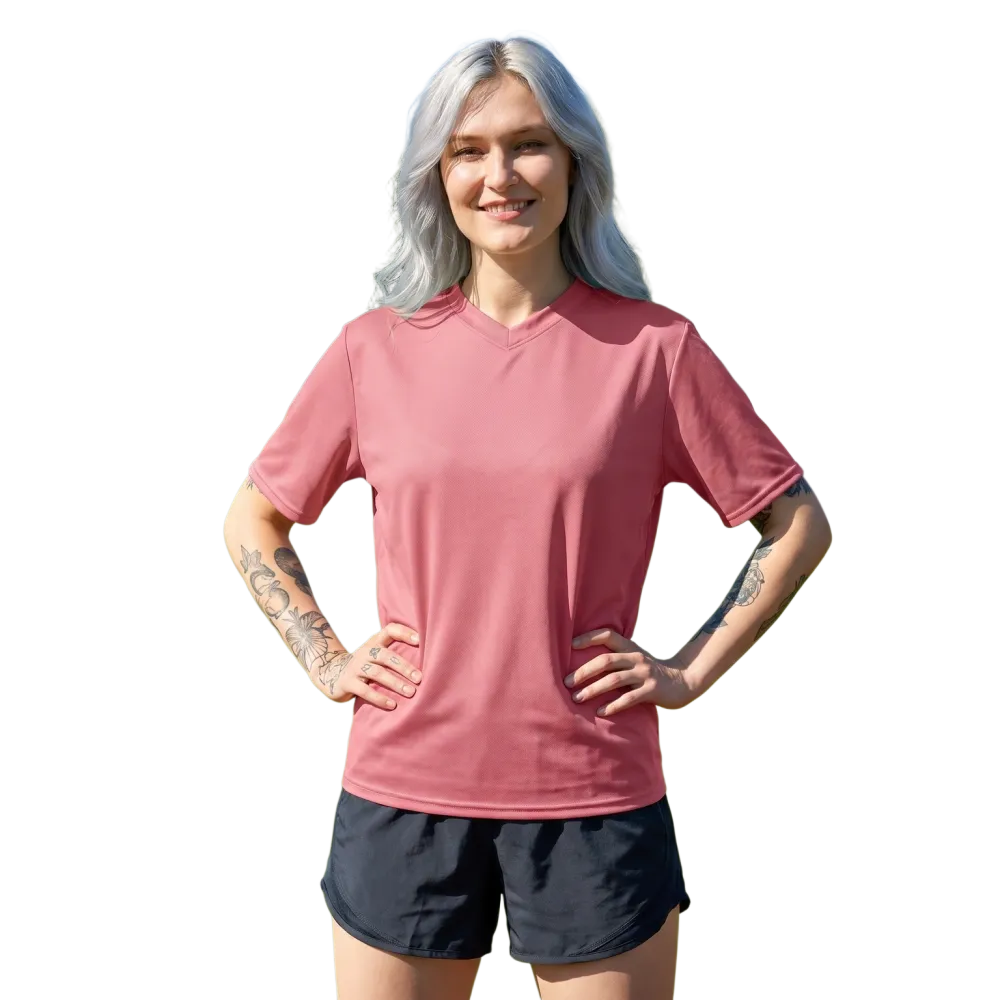 Unisex Fußballshirt mit V-Ausschnitt, bedruckbar, in 2XS-6XL, aus Stretchsportmaterial, für Herren und Damen, von BUYATHOME24