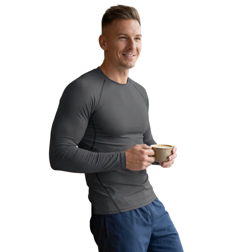 Unisex Herren Langarm-Sportshirt aus Stretchstoff, personalisierbar, in XS bis 3XL, bietet bequemen, flexiblen Fit für sportliche Aktivitäten