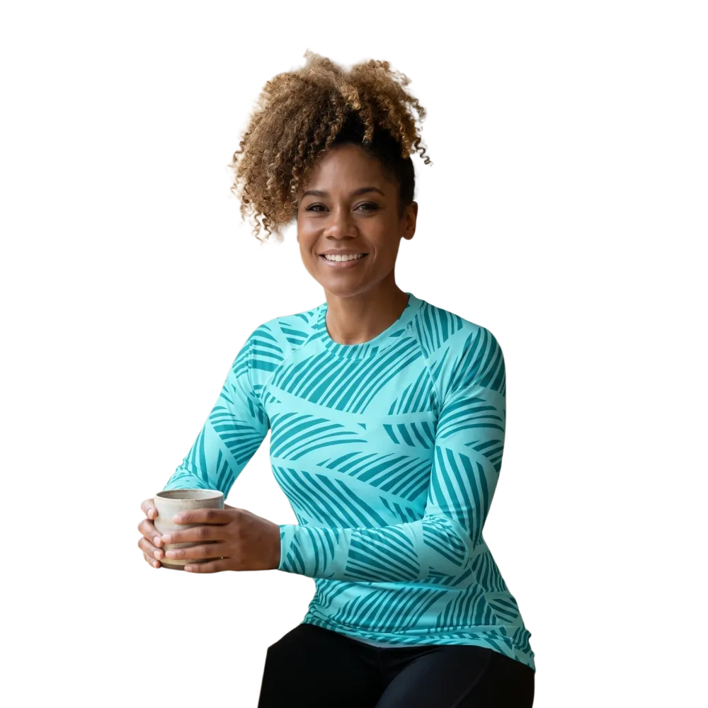 Atmungsaktives Damen Langarm-Sportshirt, Stretchstoff, in XS bis 3XL, bequemes T-Shirt für sportliche Aktivitäten von BUYATHOME24
