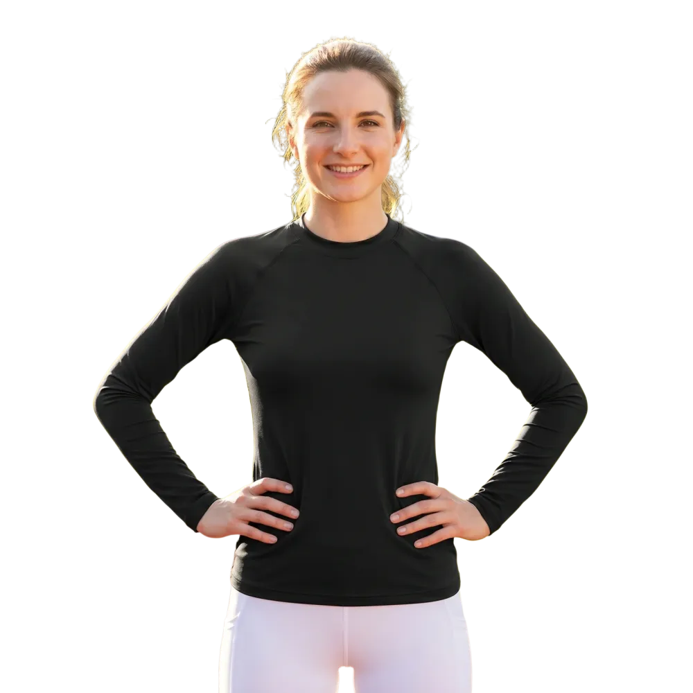 Kinder Langarm Sportshirt von BUYATHOME24, unisex Stretchstoff, bequemer Kinder-Sport-T-Shirt in verschiedenen Größen, blau.