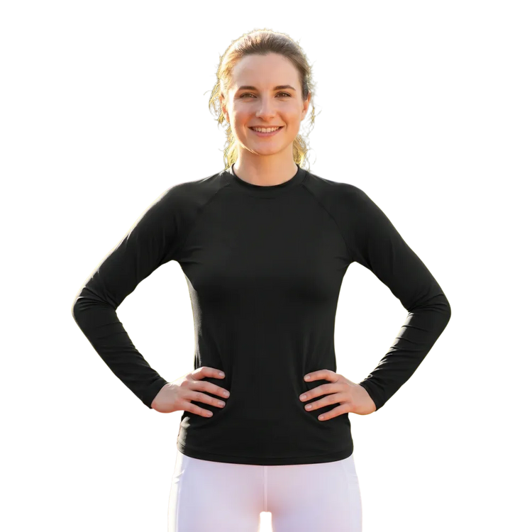 Kinder Langarm Sportshirt von BUYATHOME24, unisex Stretchstoff, bequemer Kinder-Sport-T-Shirt in verschiedenen Größen, blau.