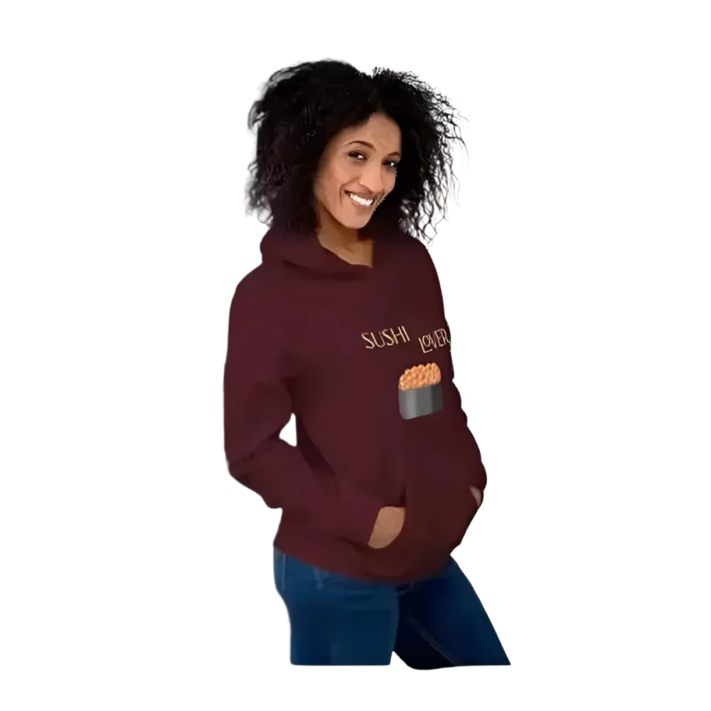 Grafik-Uni-Hoodie für Sushi-Liebhaber, unisex Kapuzenpullover in S bis 5XL, mit Sushi-Motiv, von BUYATHOME24