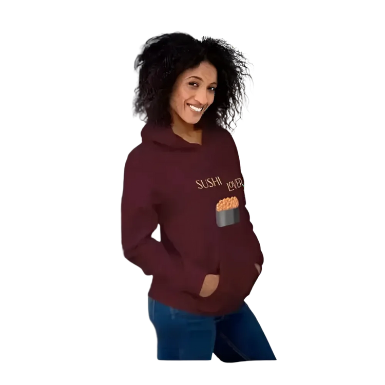 Grafik-Uni-Hoodie für Sushi-Liebhaber, unisex Kapuzenpullover in S bis 5XL, mit Sushi-Motiv, von BUYATHOME24
