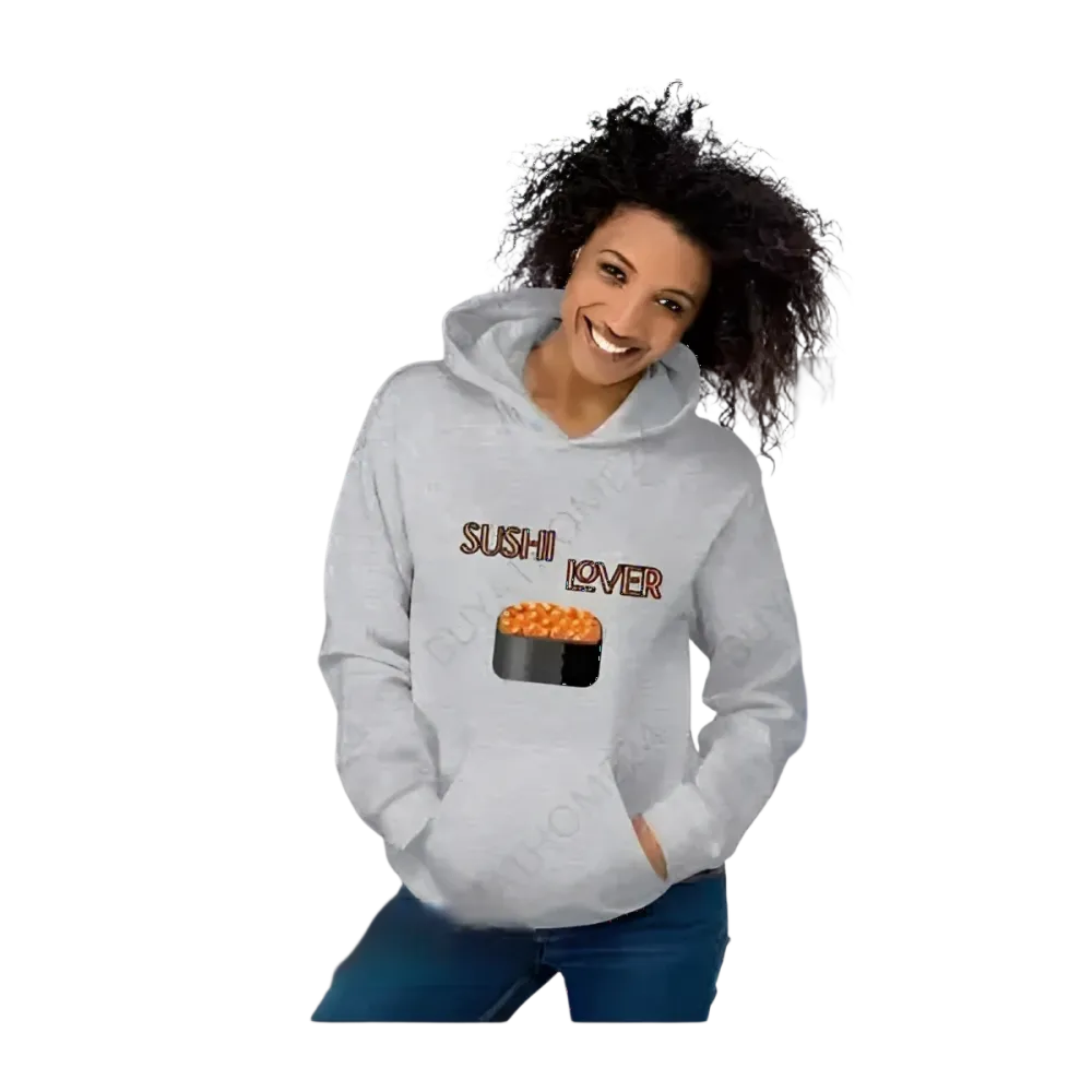Grafik Unisex Hoodie für Sushi-Liebhaber, Herren und Damen, in verschiedenen Größen, bequemer Kapuzenpullover von BUYATHOME24
