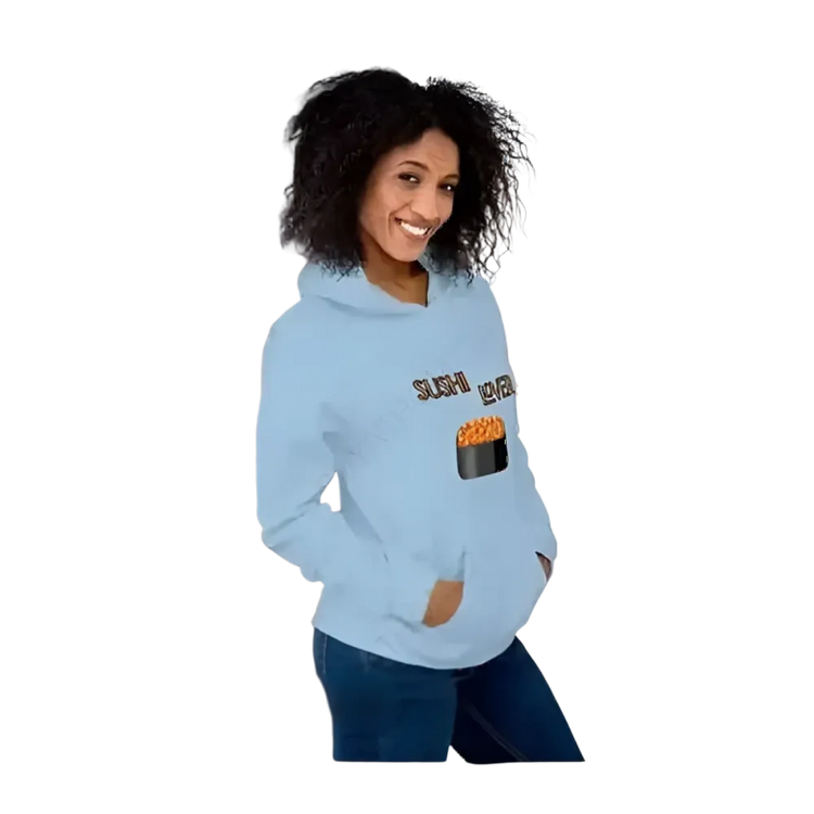 Unisex Sushi Lover Kapuzenpullover für Herren und Damen in verschiedenen Größen, mit Sushi-Grafik auf weichem Hoodie