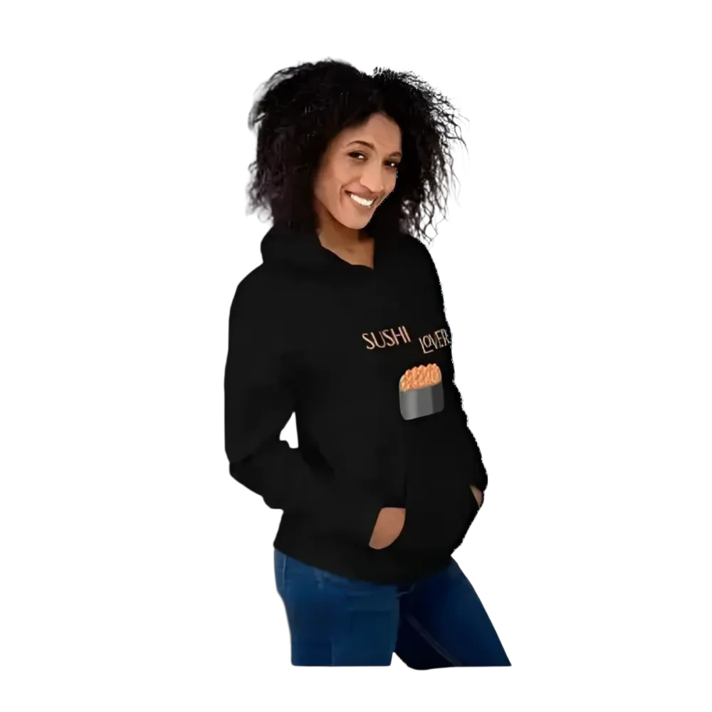 Grafik Unisex Hoodie für Sushi-Liebhaber in verschiedenen Größen, bequemes Kapuzenpullover für Herren und Damen von BUYATHOME24