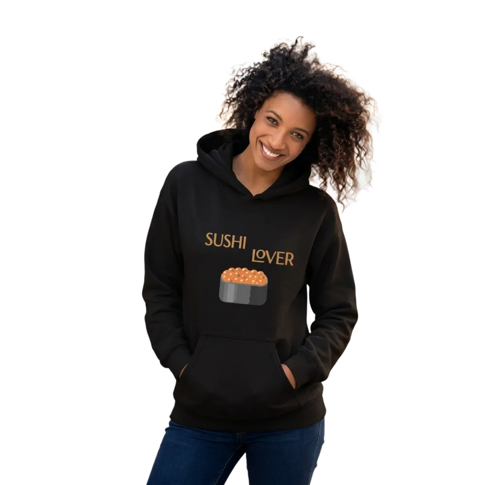 Unisex Hoodie mit Sushi-Grafik in Schwarz, Herren und Damen, in den Größen S bis 5XL, bequemer Kapuzenpullover von BUYATHOME24