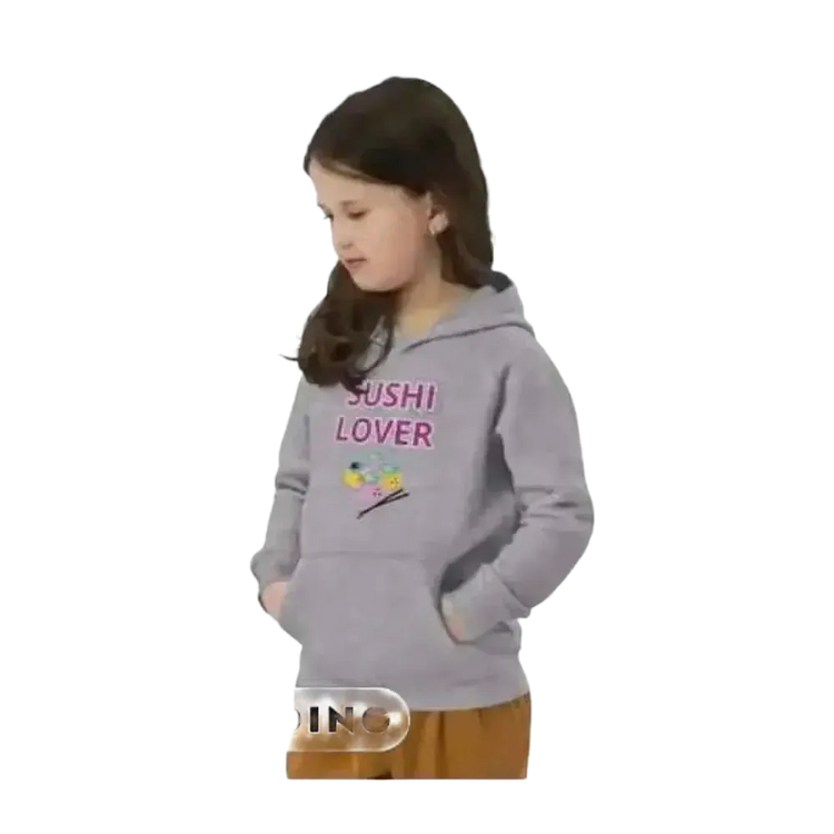 Kinder Hoodie mit Sushi Motiv, unisex Kapuzenpullover aus Baumwolle für Kinder 4-12 Jahre, bedruckbar, bequem und vielseitig.