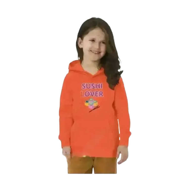 Kinder Hoodie mit Sushi Motiv, Baumwolle, Unisex, für Mädchen und Jungen, 4-12 Jahre, bequemer Grafik Pullover