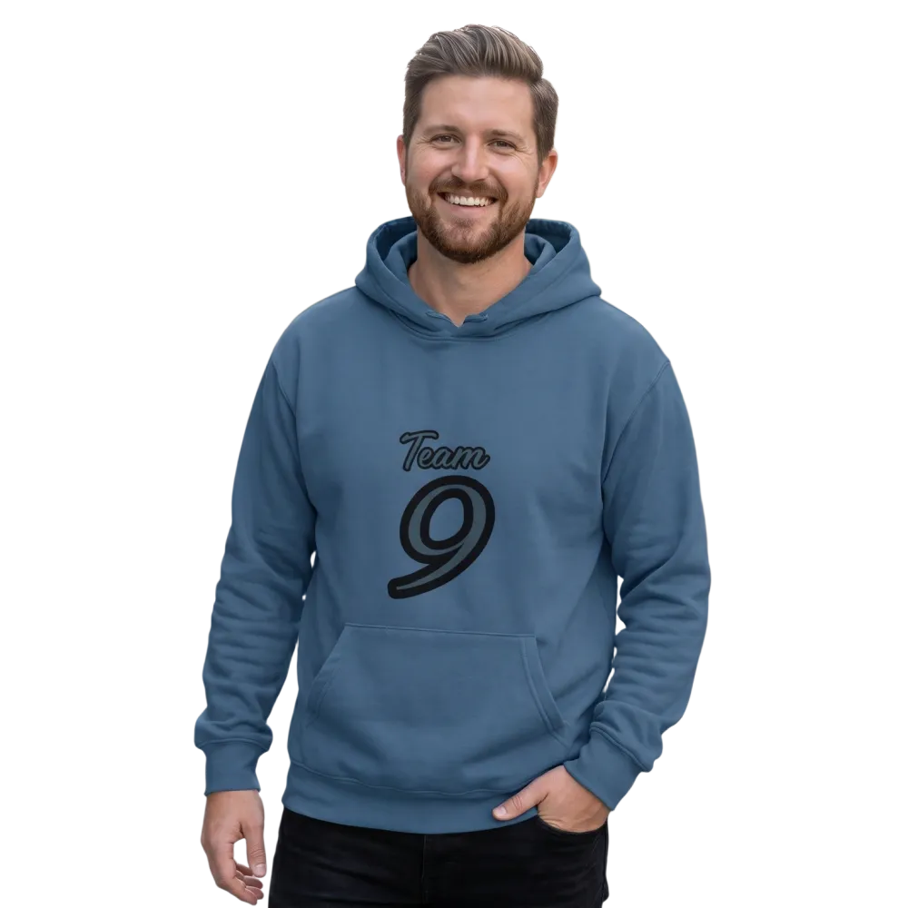 Unisex Grafik Hoodie aus Baumwolle in S-5XL mit Team 9 Design, bequem und stylisch für Herren und Damen.