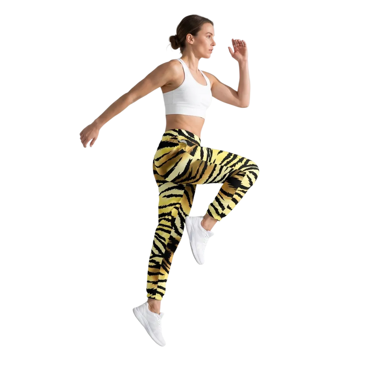 Wasserabweisende unisex Trainingshose von BUYATHOME24 mit Tigerprint, erhältlich in XS bis 3XL, sportlich und bequem.