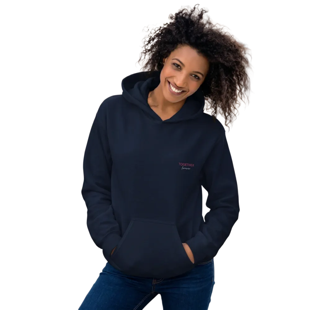 Stick Unisex Hoodie "Together Forever" aus Baumwolle, bestickt, in S-5XL, mit auffälligem Design, bequem und modisch.