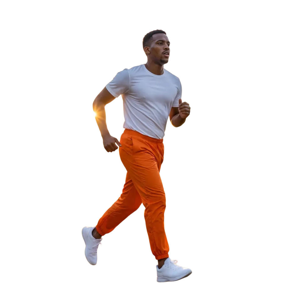 Unisex Trainingshose in Orange mit wasserabweisendem Material, Reißverschlusstaschen, erhältlich in XS bis 3XL, von BUYATHOME24
