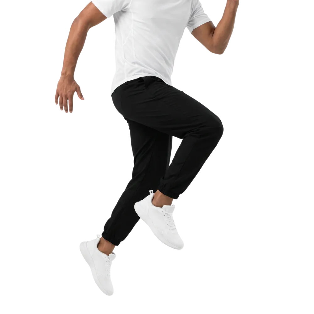Schwarze unisex Trainingshose von BUYATHOME24, wasserabweisend und atmungsaktiv, in XS bis 3XL, bequemes Sportswear für Damen und Herren