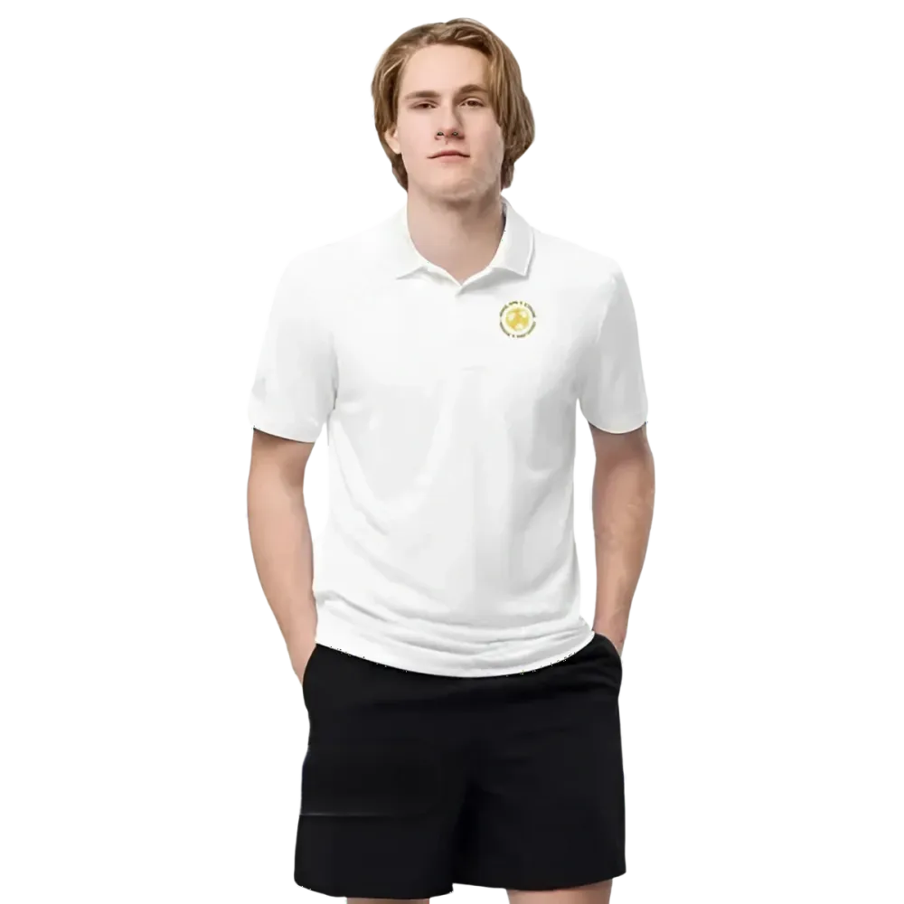 Unisex Adidas Polyester Poloshirt in enger Passform, erhältlich in verschiedenen Farben, mit Grafikdesign und eleganter Optik.