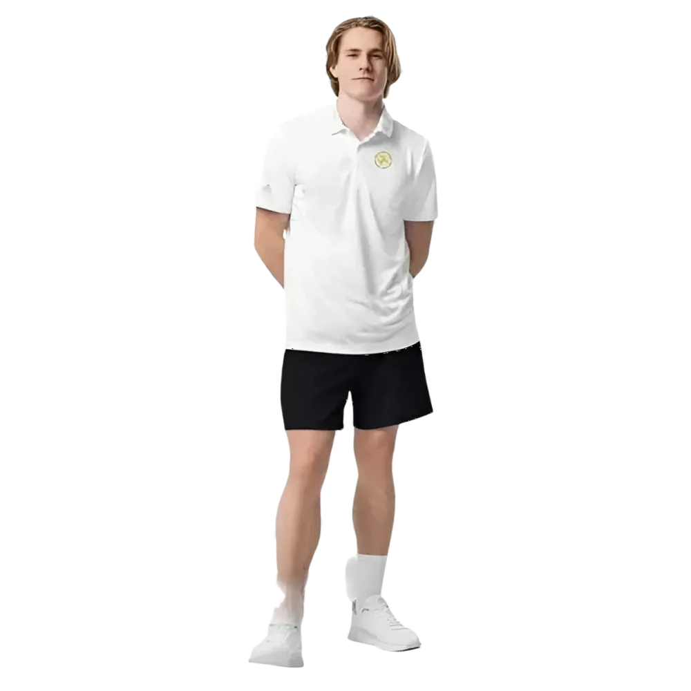Unisex Adidas Polyester Poloshirt in enger Passform, mit grafischem Design in verschiedenen Farben, für einen eleganten Look.
